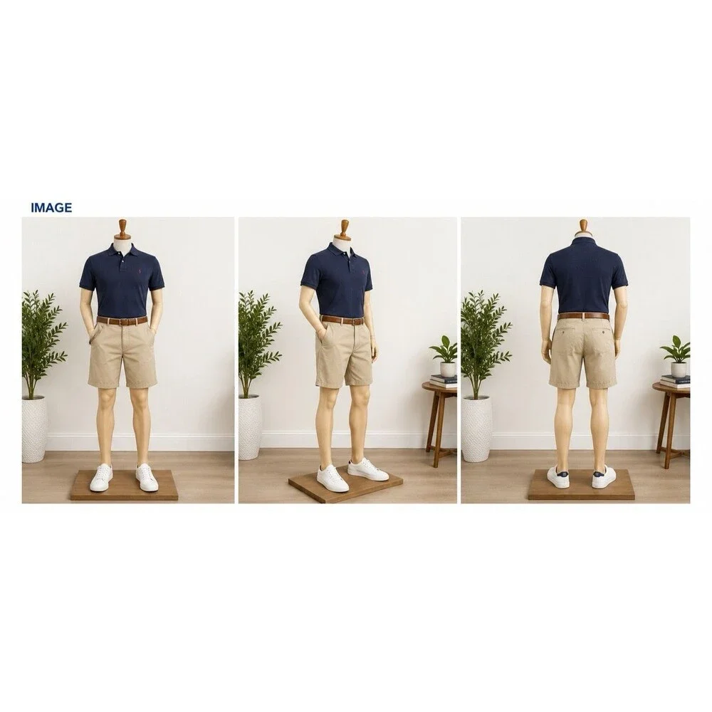 J Crew ivington Men's Khaki Shorts Size 33W Cotton Flat Front Casual Preppy